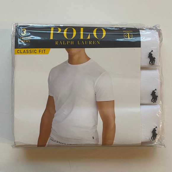 Polo Ralph Lauren Other - RALPH LAUREN Classic FIT Crewneck COTTON Undershirt 3-Pack - NEW - WHITE - LARGE